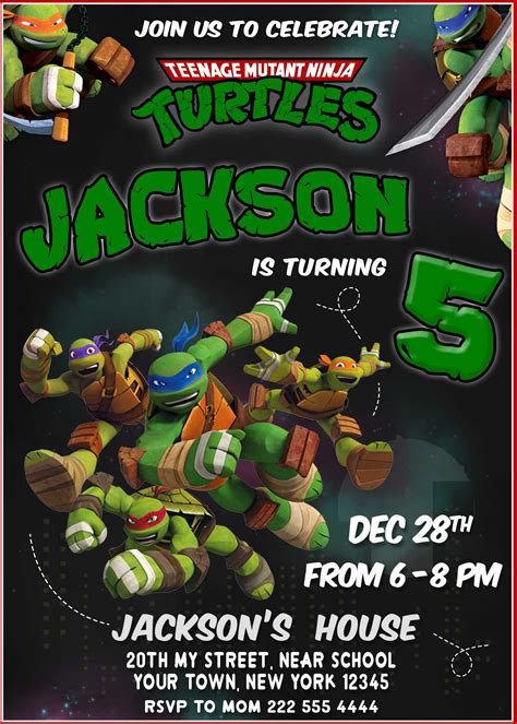 Ninja Turtles Birthday Invitations